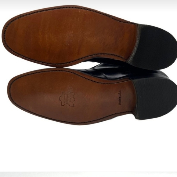 NEW STAFFORD MENS BLACK  LEATHER  ANKLE BOOT,  NWOT SIZE 11, - Picture 5 of 6